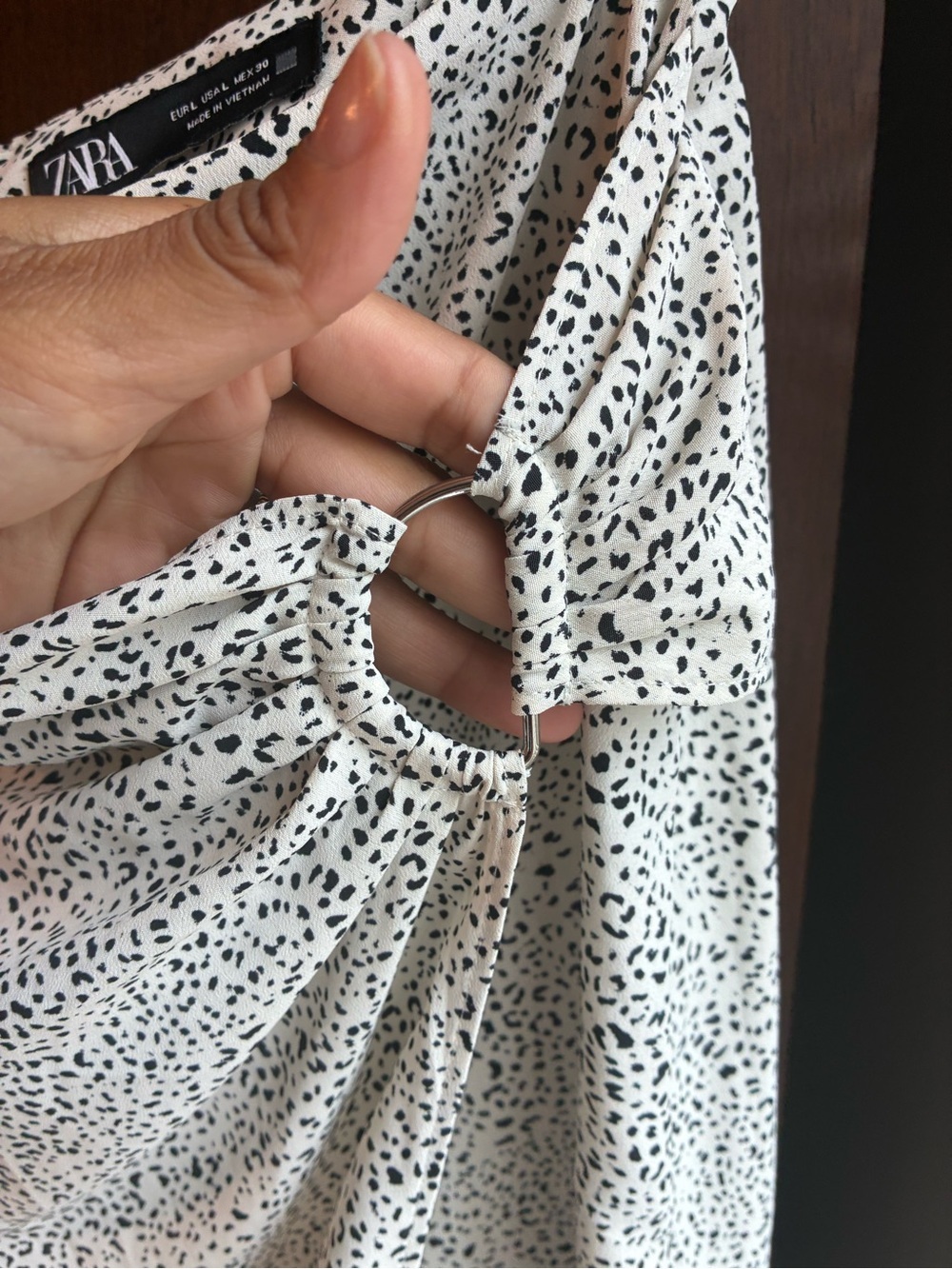 Zara Printed Ring Detail Wrap Midi Skirt Size Large - Picture 3 of 8